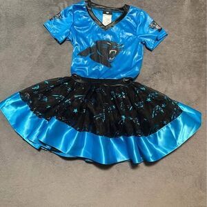 NEW NFL Carolina Panthers Girls Tutu Tailgate Game Day V-Neck Costume